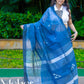 Blue Cotton Silk Saree