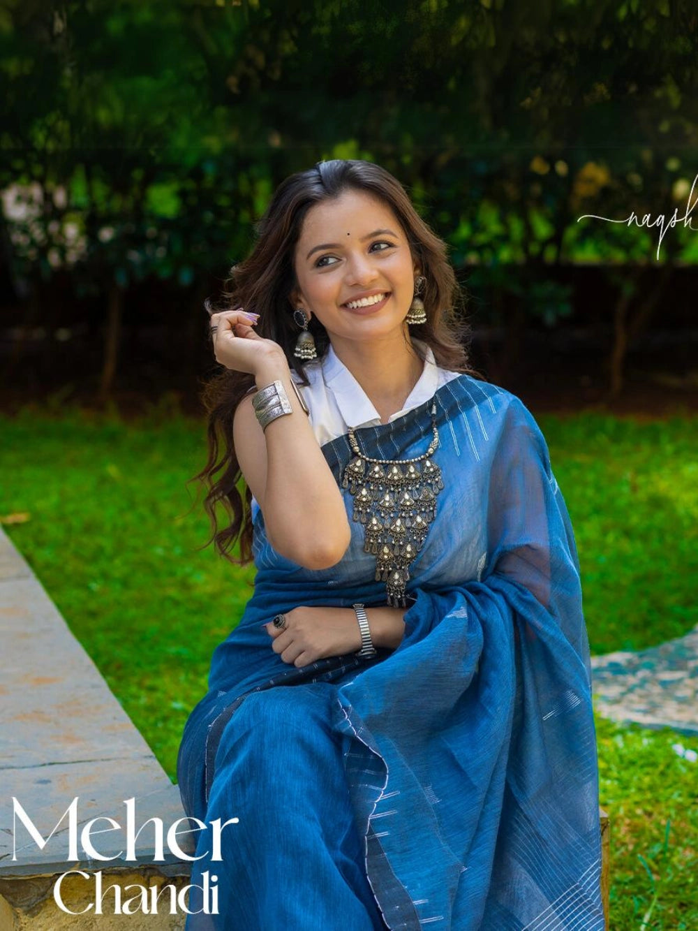 Blue Cotton Silk Saree