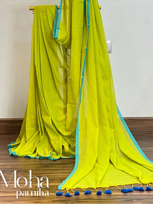 Green Mul Cotton Saree