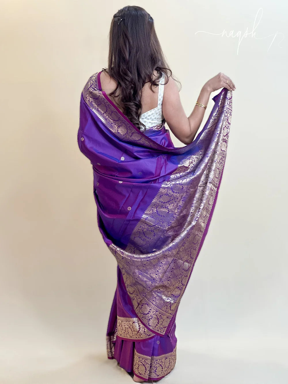 Katan Silk Dual Tone Purple Saree