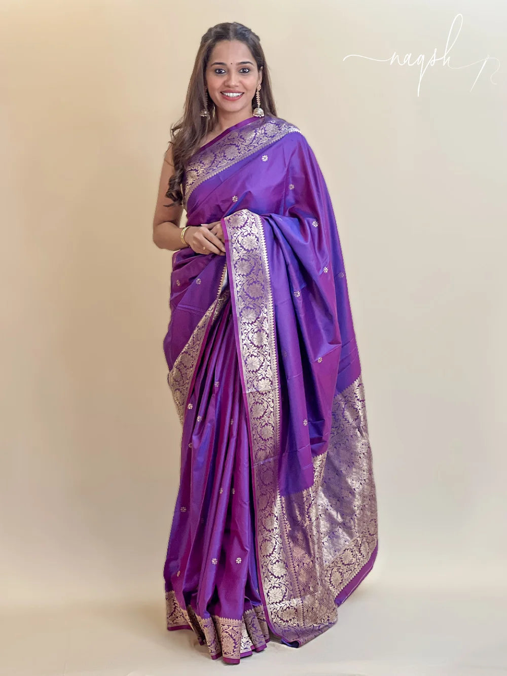 Katan Silk Dual Tone Purple Saree