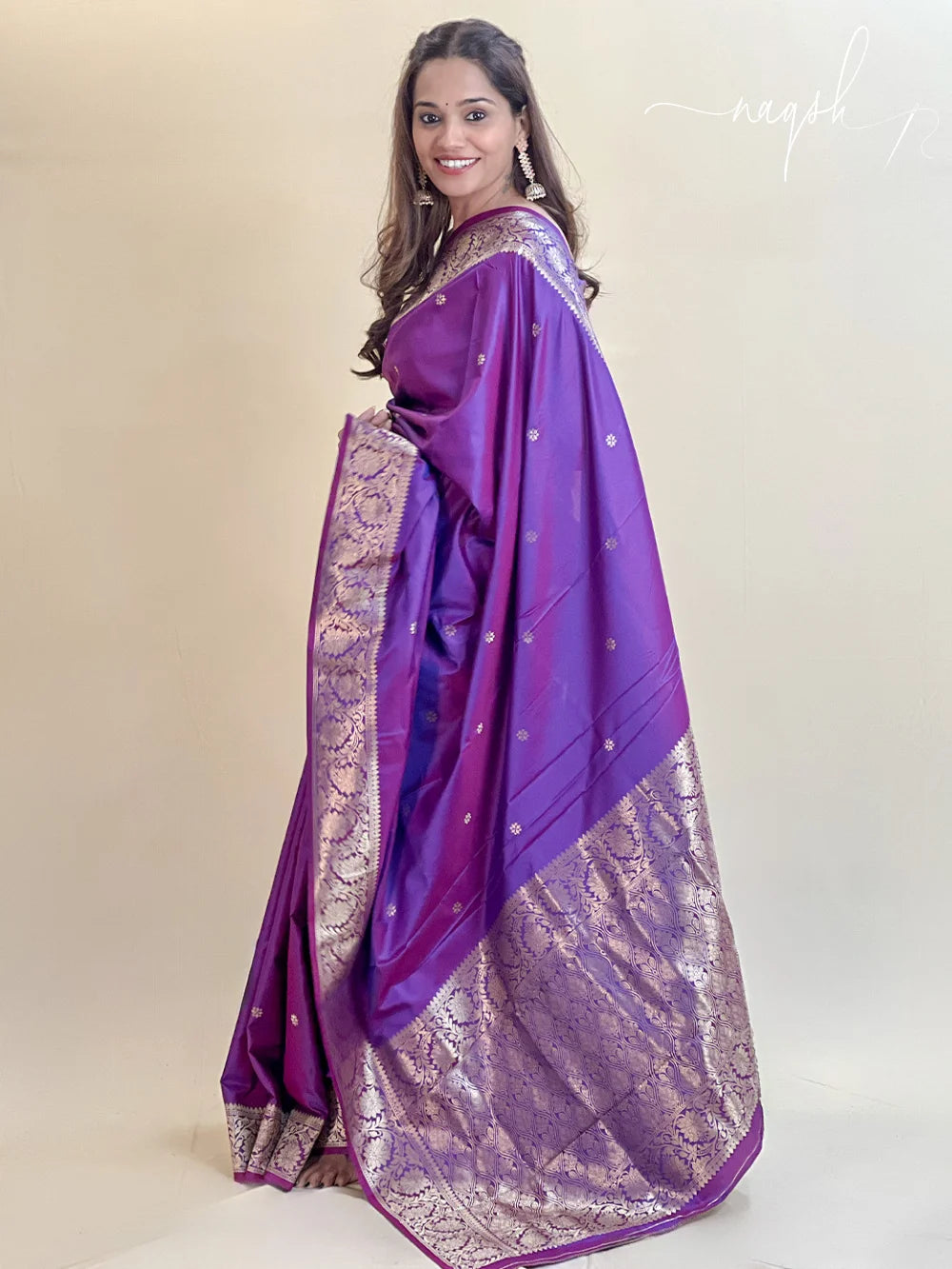 Katan Silk Dual Tone Purple Saree