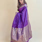 Katan Silk Dual Tone Purple Saree