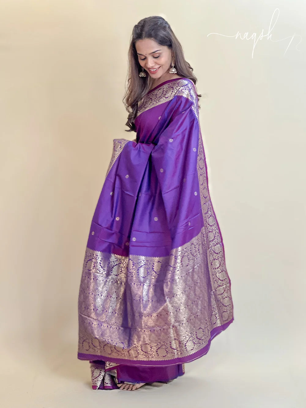 Katan Silk Dual Tone Purple Saree