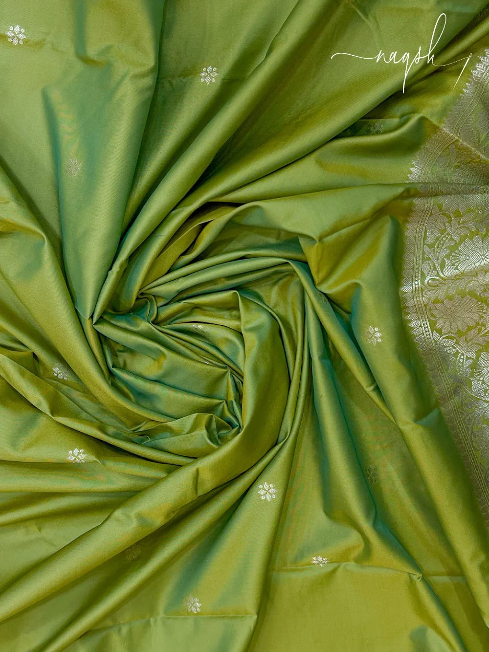 Katan Silk Dual Tone Green Saree