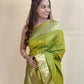 Katan Silk Dual Tone Green Saree