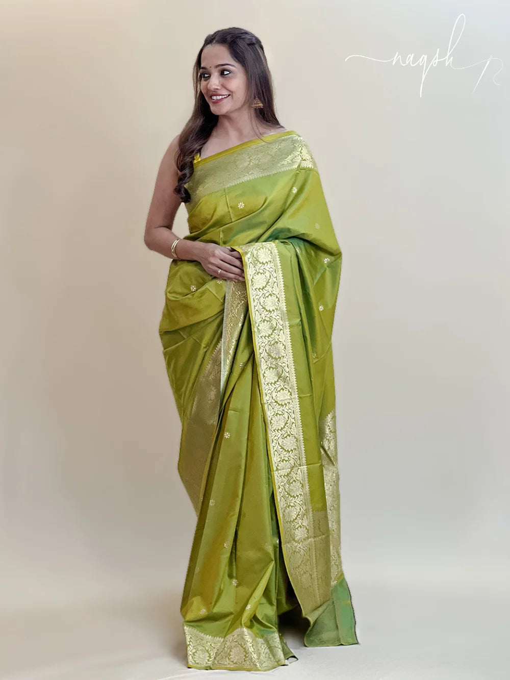 Katan Silk Dual Tone Green Saree