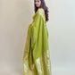 Katan Silk Dual Tone Green Saree