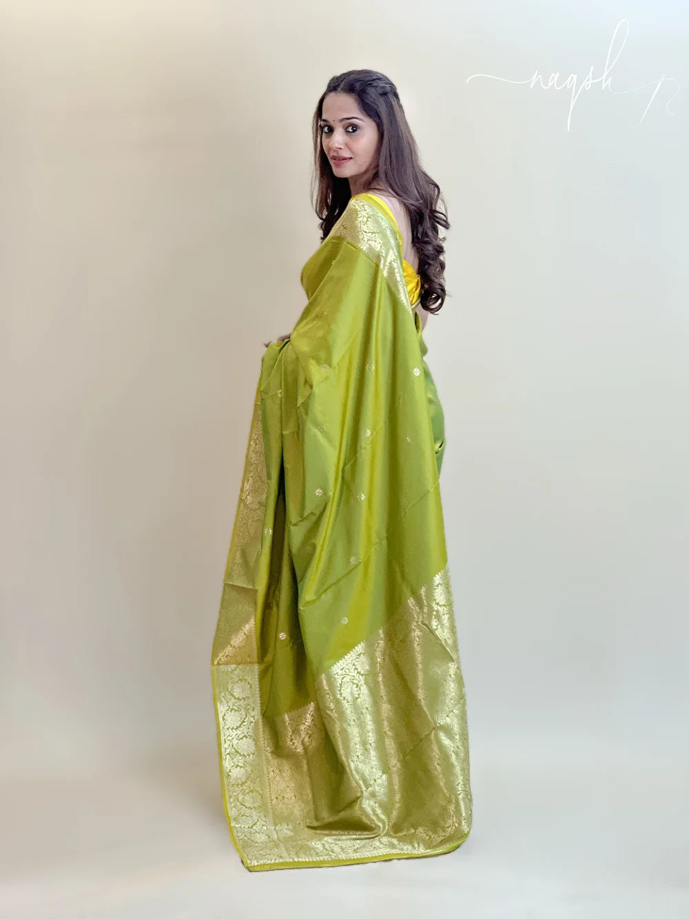 Katan Silk Dual Tone Green Saree