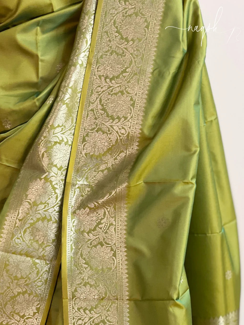 Katan Silk Dual Tone Green Saree