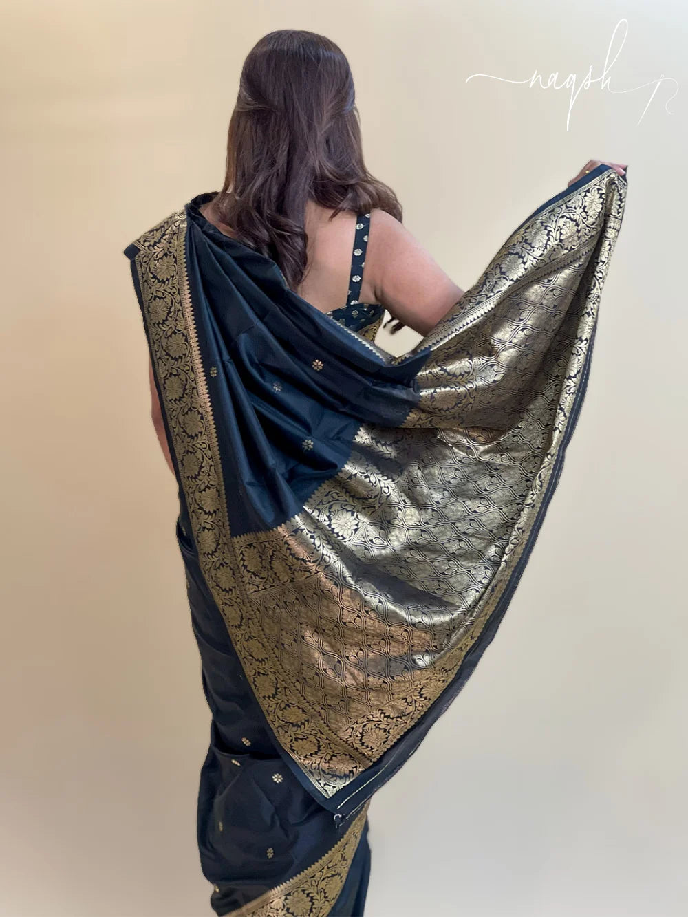 Katan Silk Dual Tone Black Saree