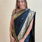 Katan Silk Dual Tone Black Saree