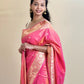 Katan Silk Dual Tone Peach Saree