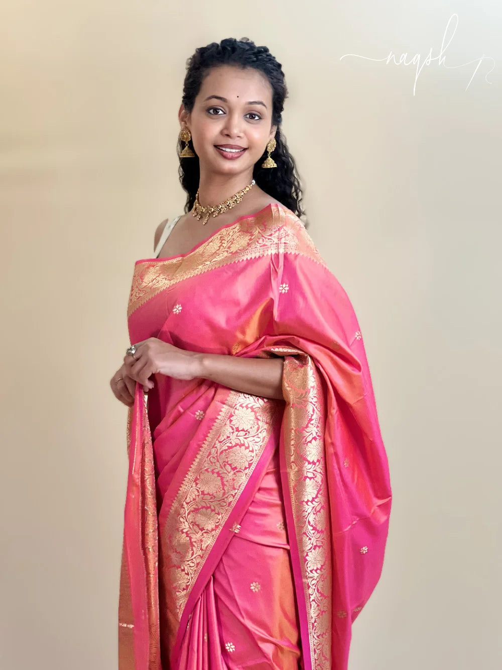 Katan Silk Dual Tone Peach Saree