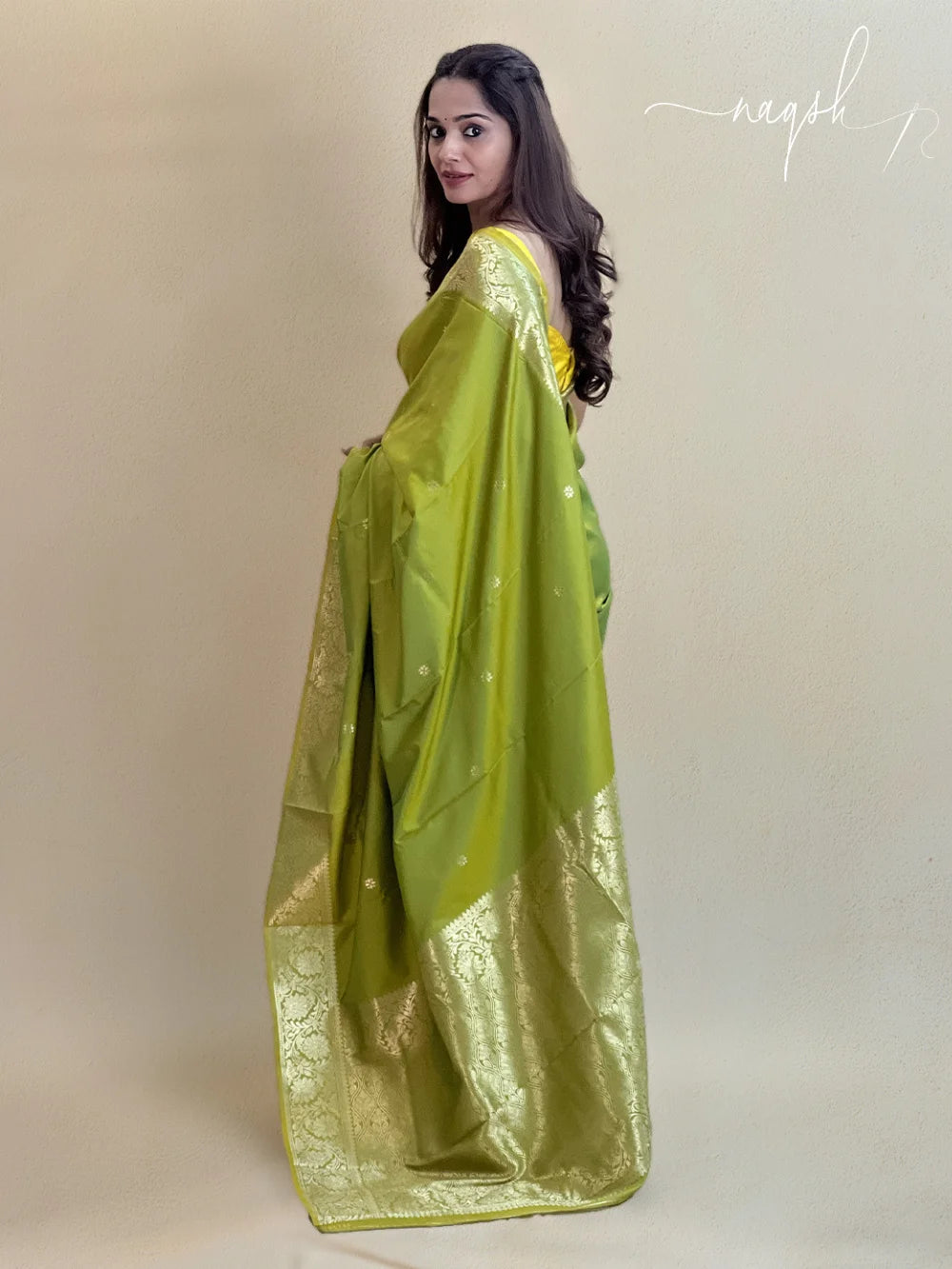 Katan Silk Dual Tone Green Saree