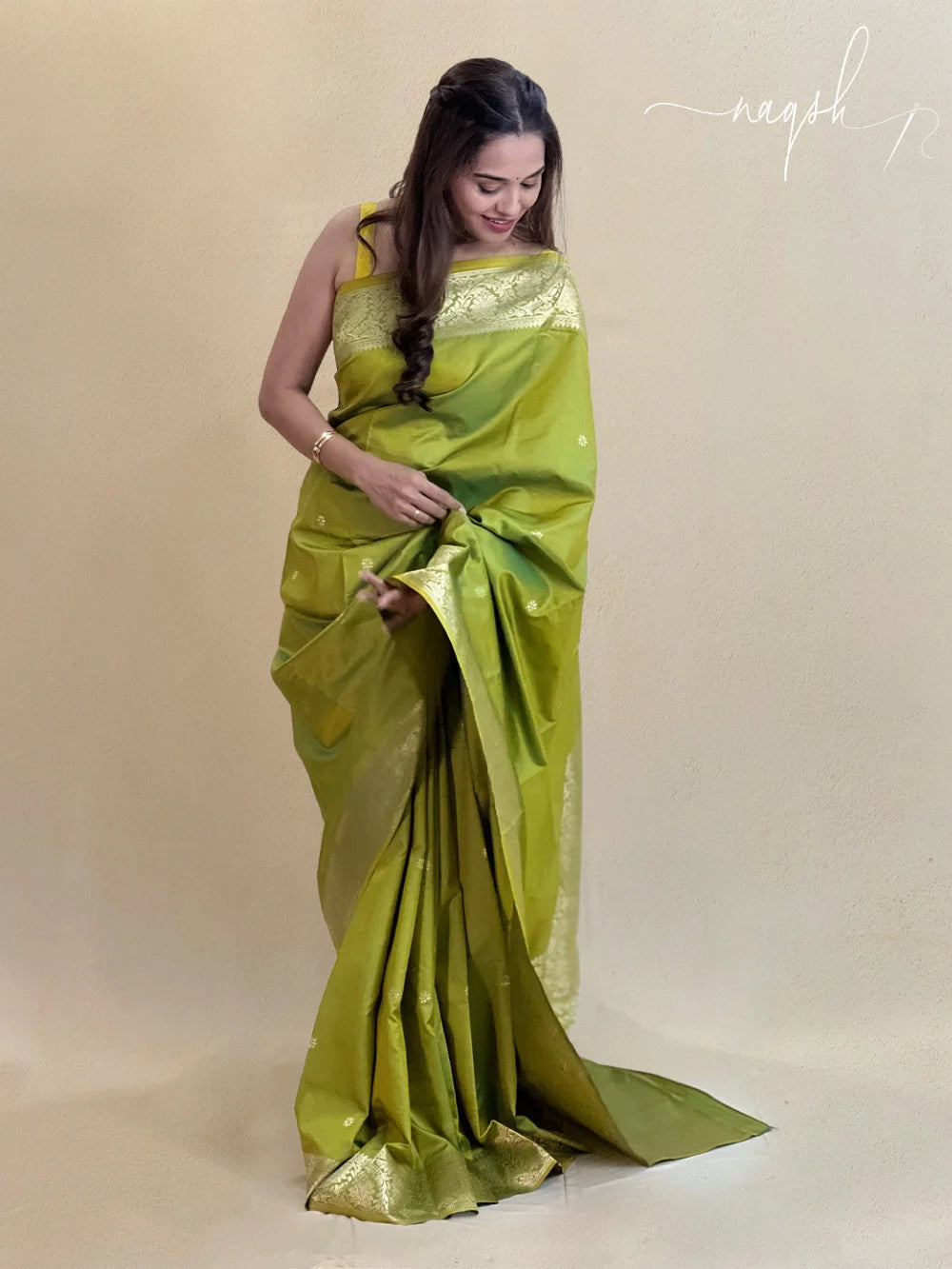 Katan Silk Dual Tone Green Saree