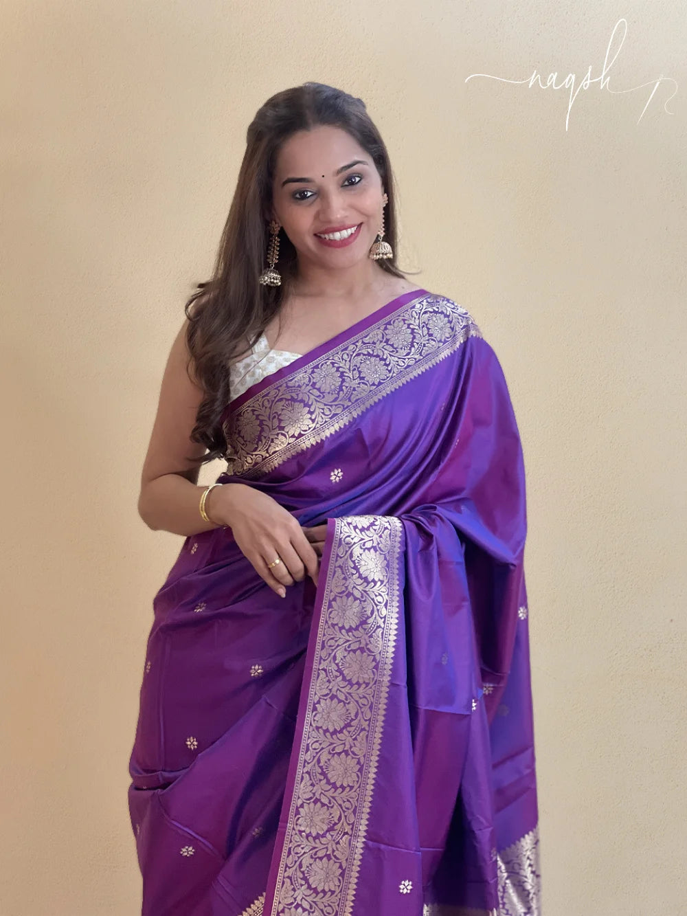 Katan Silk Dual Tone Purple Saree