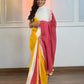 Red Yellow Mul Cotton Saree