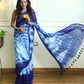 Blue White Mul Cotton Saree