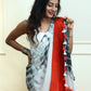 Red Black Mul Cotton Saree