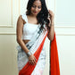 Red Black Mul Cotton Saree