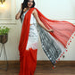 Red Black Mul Cotton Saree