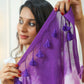 Purple White Mul Cotton Saree