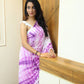 Purple White Mul Cotton Saree